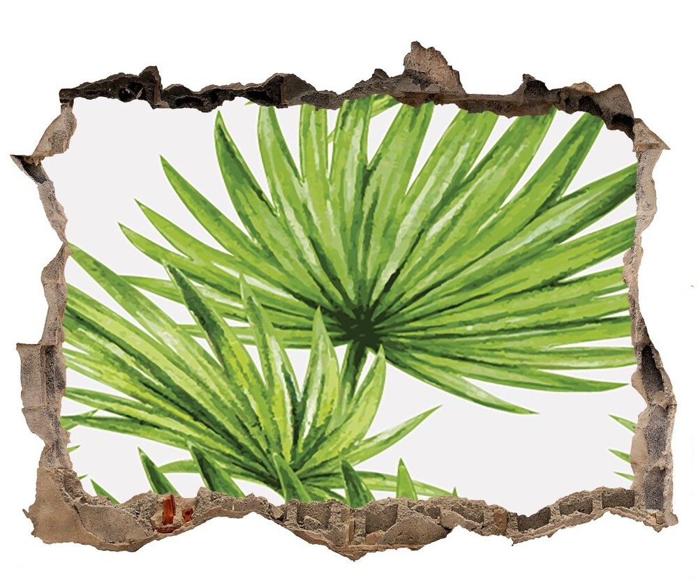 Wallmuralia.pl Okleina 3D dziura naklejka Tropikalne liście