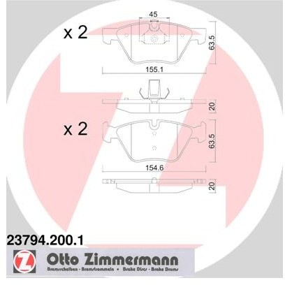 ZIMMERMANN Klocki hamulcowe - komplet 23794.200.1