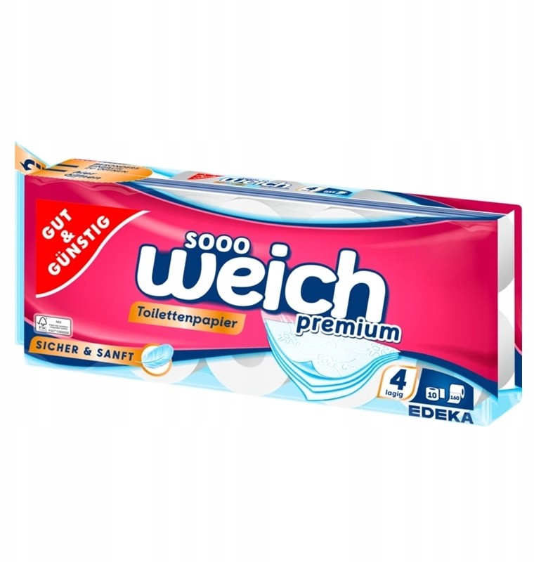 Papier Toaletowy Soo Weich Premium 4 Warstwy Edeka