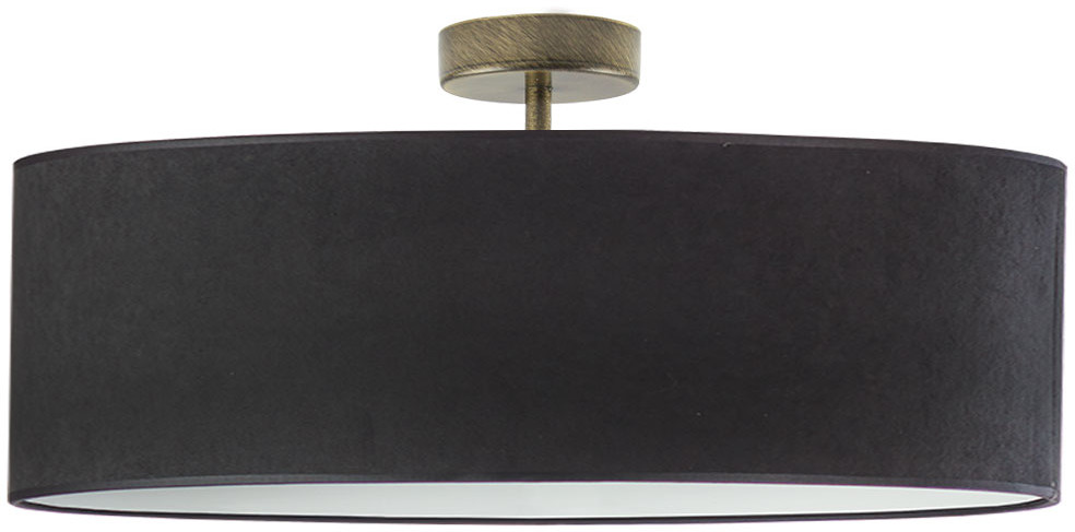 LYSNE Czarna plafoniera z welurowym kloszem WENECJA VELUR fi 60 cm kolor czarny 14527V/24 kolor czarny