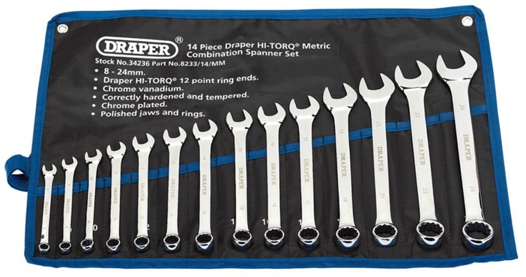 Draper Tools Zestaw 14 metrycznych kluczy płasko-oczkowych, 34236 Tools