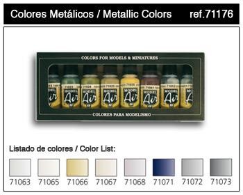 Vallejo Model Air Zestaw 8 farb - Metallic Colors Vallejo 71176
