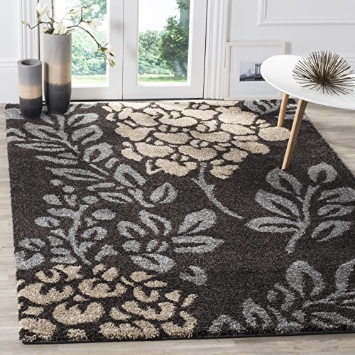 Safavieh Felix dywan Shag, poliester-mieszanka, ciemnobrązowy/szary SG456-2880-3