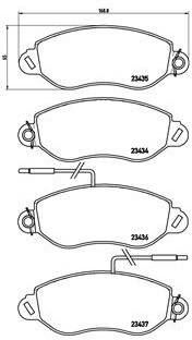 BREMBO Zestaw klocków hamulcowych, hamulce tarczowe P 56 042