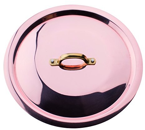 Pentole Agnelli Pokrywa pentole agnelli, płaski, miedź, mosiądz uchwytu, kolor miedziany, 28 cm ALCU12928