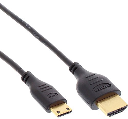 InLine 17533C HDMI Superslim kabel A do C, HDMI-High Speed z Ethernet, Premium, czarny/złoty, 0,3 m