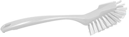 Maya Professional Tools Maya Professional Tools 10463-1 szczotka do mycia naczyń ze średnio-twardym włosiem, FBK/Higiena artykułów spożywczych ze skrobakiem, 255 mm x 28 mm, biała 10463-1
