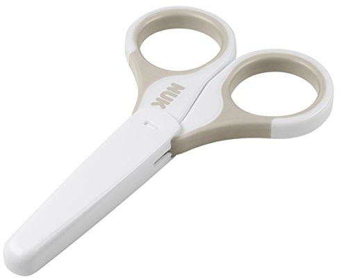 NUK nożyczki do paznokci dla niemowląt, bezpieczne i precyzyjne, 1 sztuka  szary
