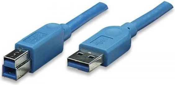 Techly Kabel USB USB3.0 Kabel Stecker Typ A/Stecker Typ B 0,5m blau ICOC-U3-AB-005-BL