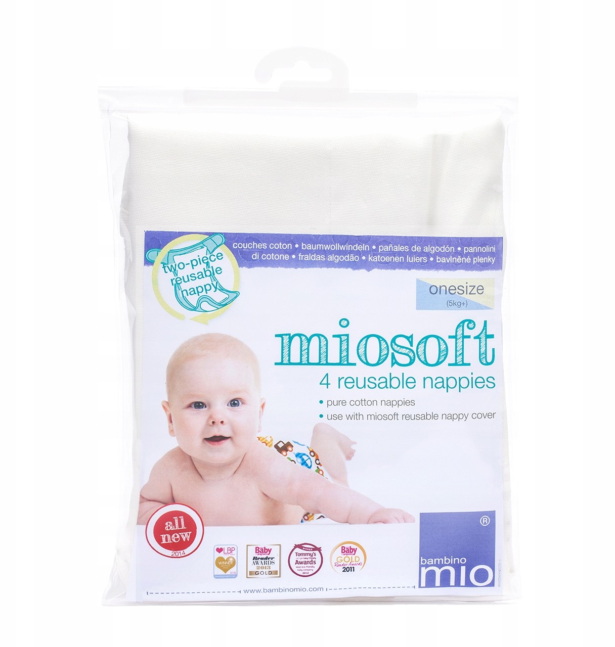 Bambino Mio miosoft prefold 4 sztuki 100% Bawełna