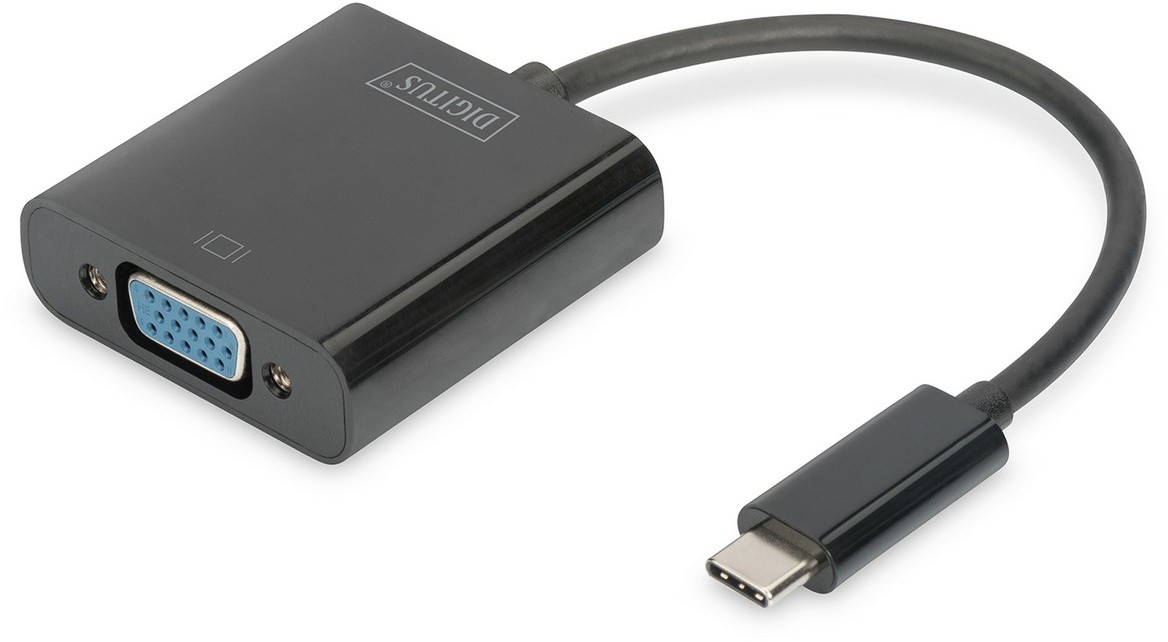 Digitus Adapter graficzny VGA 1080p FHD na USB 3.1 czarny dł 15cm (DA-70853)