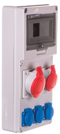 Elektromet Spółdzielnia Inwalidów Rozdzielnica budowlana 8 modułów 1x16A 5P 400V, 1x32A 5P 400V, 3x16A 2P+Z RSE-03 IP54 942081