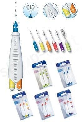 Elgydium ELGYDIUM Clinic Trio Compact ISO 145 Large i Fine - szczoteczki międzyzębowe wąskie i duże 6 sztuk + 2 uchwyty