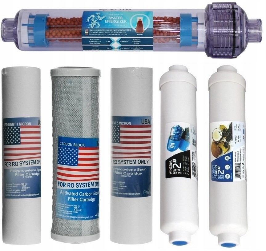 Wkłady Liniowe Do Filtra Wody Osmoza RO7 Zestaw !