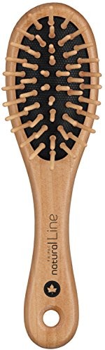 Fripac-Medis Natural Line owalna szczotka do włosów, 6-rzędowa, do codziennego czesania i rozplątywania włosów, zaokrąglone włosie, antystatyczna w podróży