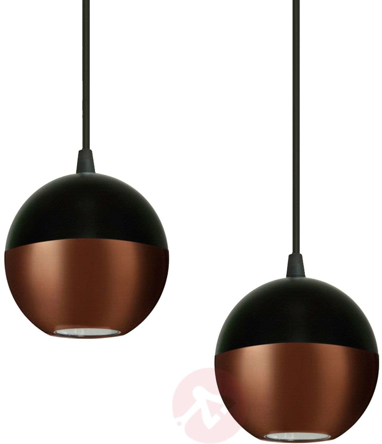 HELAM Lampa wisząca Midway czarna/miedziana 4-pkt. długa