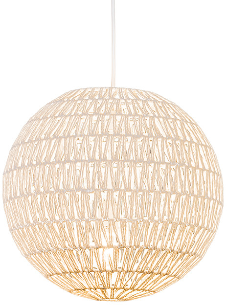 QAZQA Lampa wisząca retro biała 40 cm - Lina Ball 40