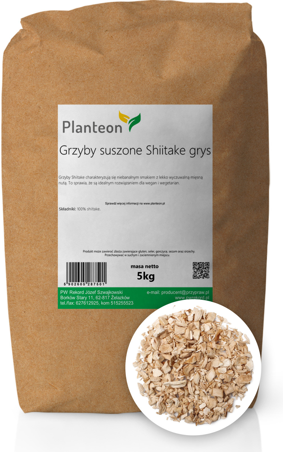 Planteon Grzyby suszone Shiitake grys 5kg 2-0631-01-6