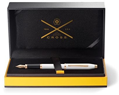 Cross AT0086-113FF Century II pióro wieczne pióro F, aplikacje, nowe modne kolory w luksusowym pudełku na prezent perłowa biel z różowym złotem AT0086-113FF