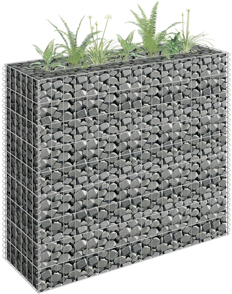 vidaXL Podwyższona donica gabionowa, galwanizowana stal, 90x30x90 cm