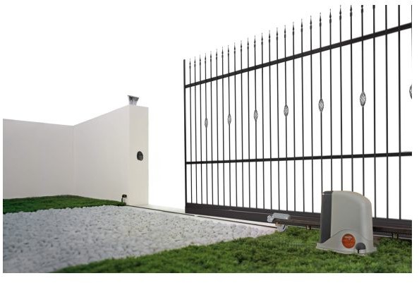 Brama przesuwna z automatem Laura ocynkowana antracyt lewa