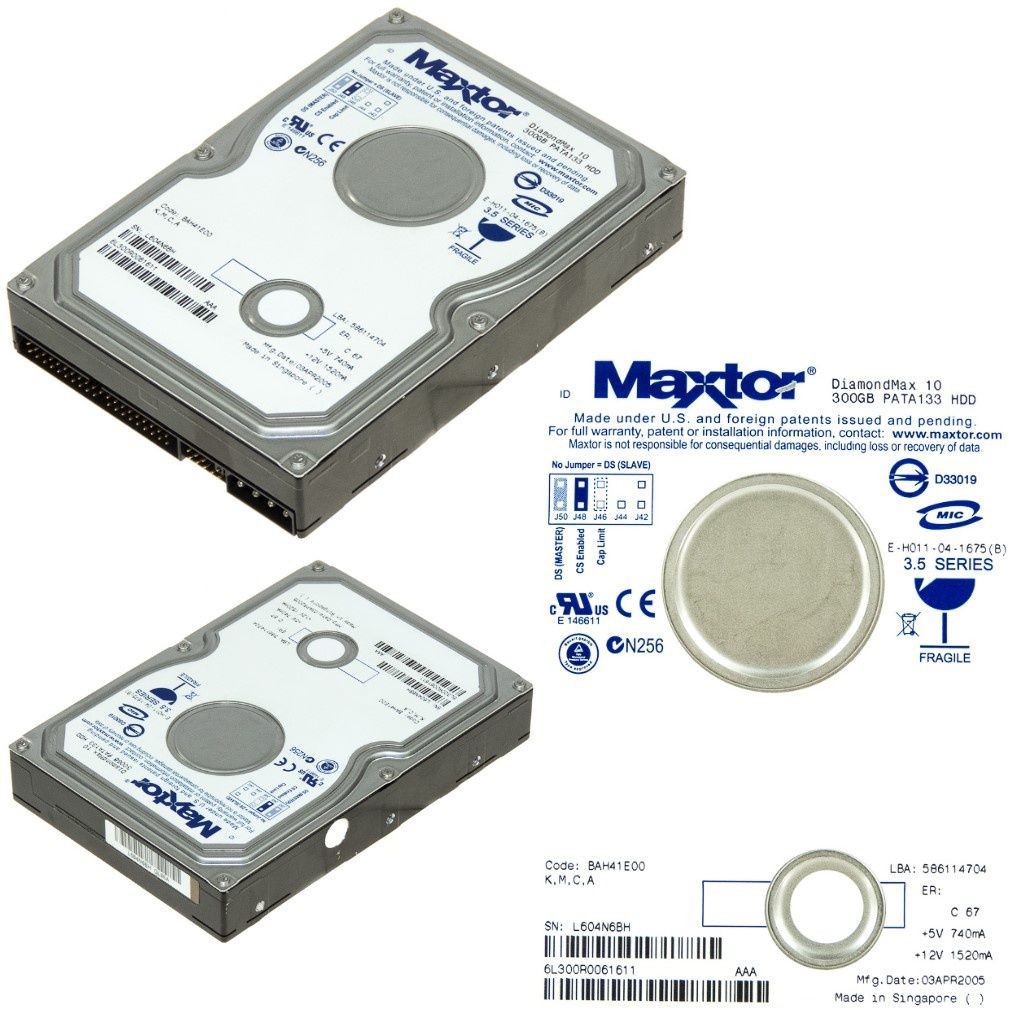 Maxtor 6L300R0 Hdd 300GB Ide Ata Diamondmax 10 3.5