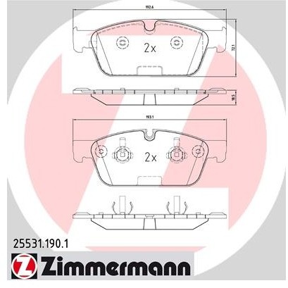 ZIMMERMANN Zestaw klocków hamulcowych, hamulce tarczowe 25531.190.1