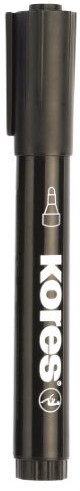 Kores Permanent Marker z 3 MM końcówka okrągła, 12 sztuki, czarny 9023800203908