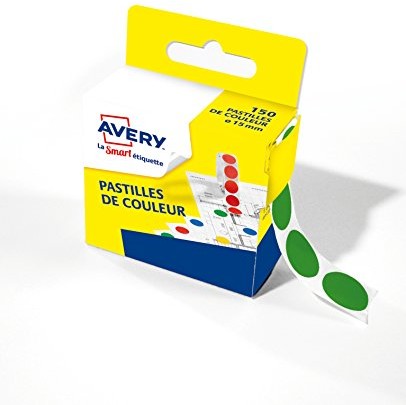 Avery RP15 V dozownik Box de 150 pastilles średnica 15 MM Zielony RP15V