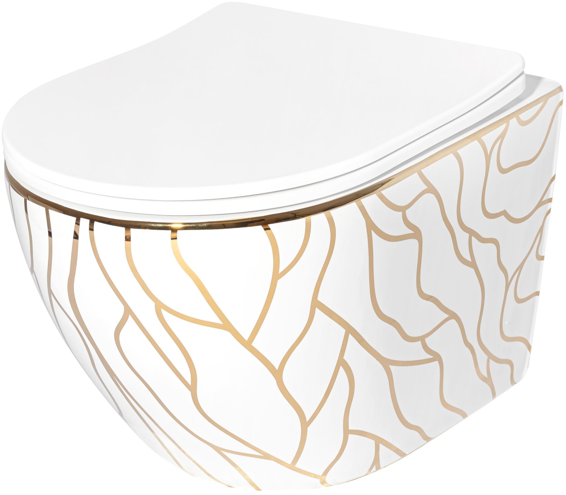 Rea Misa WC podwieszana Carlos Flat Wave Gold C8767