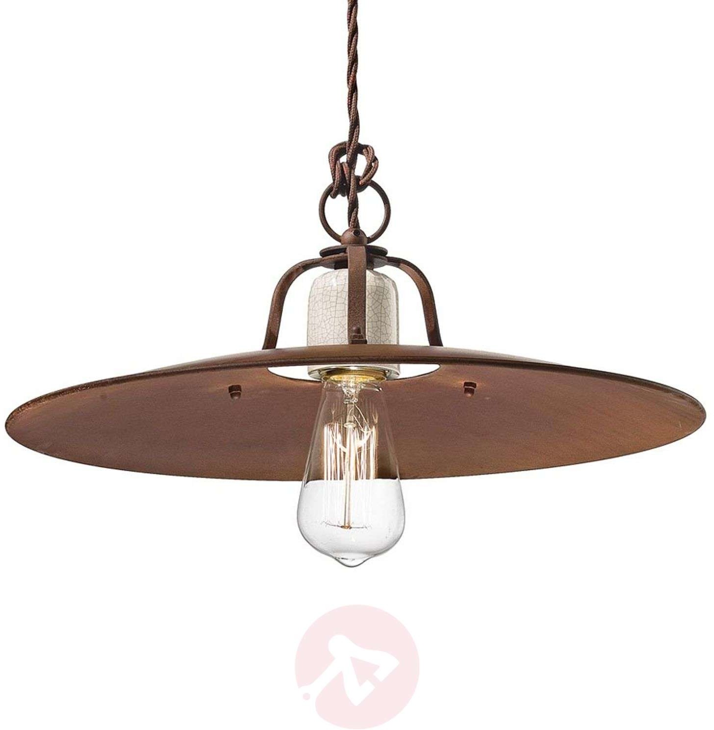 Ferro Luce Lampa wisząca Riccardo z dużym metalowym kloszem