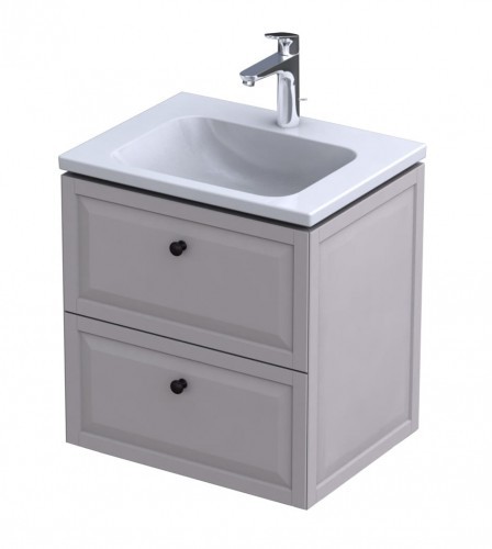 Oristo Szafka wisząca MONTEBIANCO 60 cm z umywalką CERA PIASKOWY MAT OR47-SD2S-60-10 + UME-CE-60-91