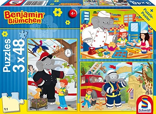Schmidt Spiele Puzzle 56209 - kwiaty Benjamin w użyciu, 3 x 48 części