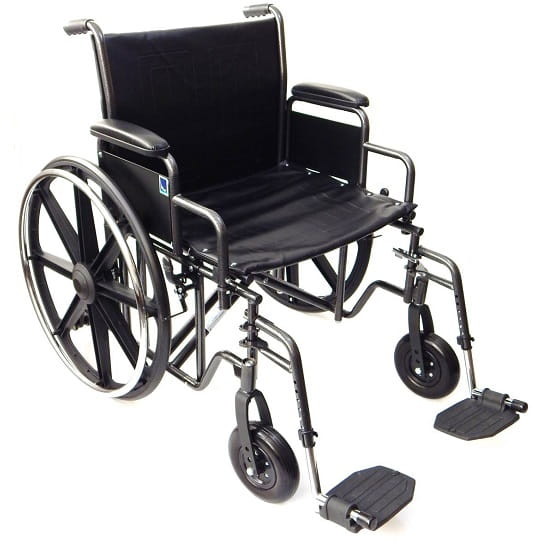 Timago K7 Wózek inwalidzki stalowy szeroki, wzmacniany, do 225 kg (61 cm) K7