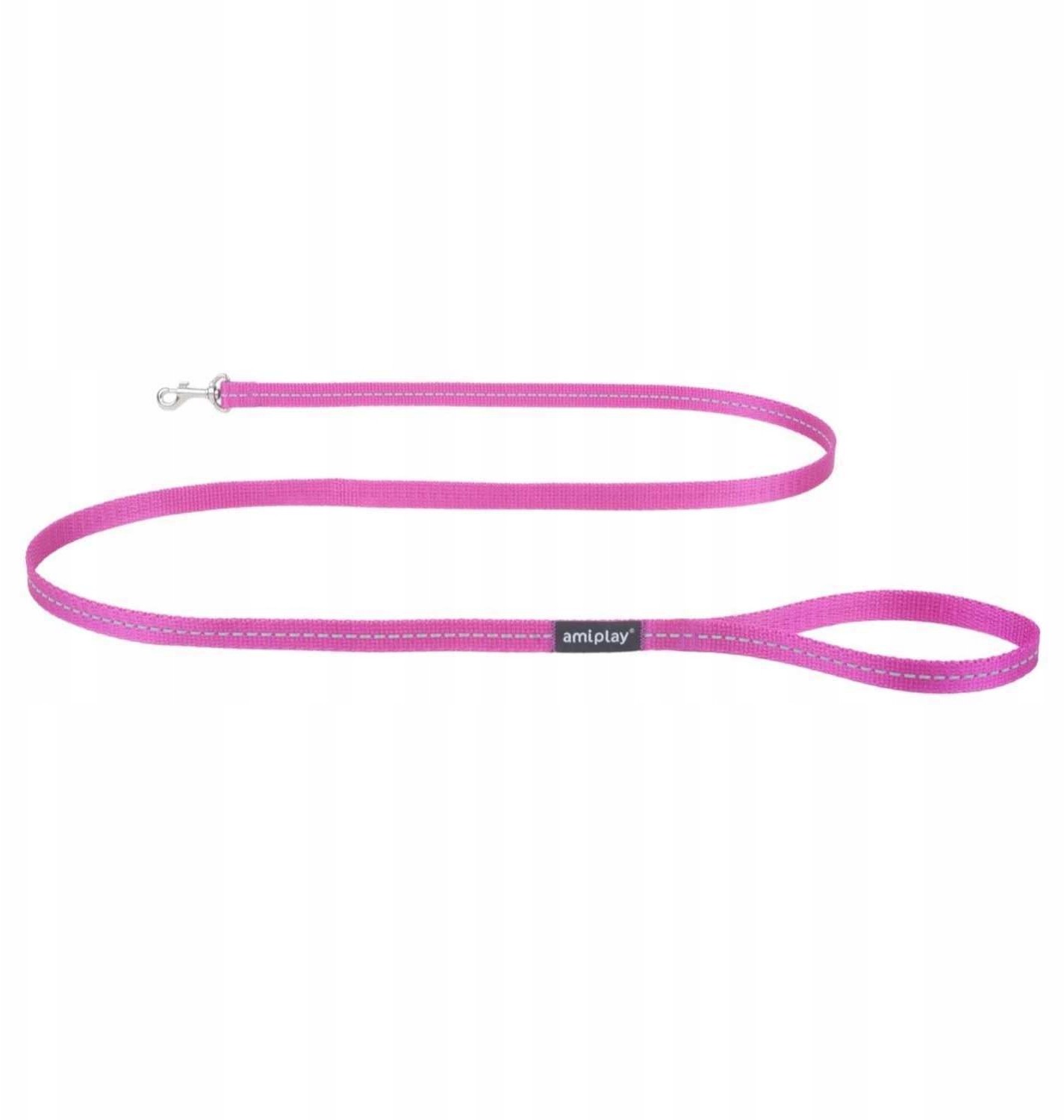 Ami Play Smycz Reflective M 150cm/1,5cm Różowa