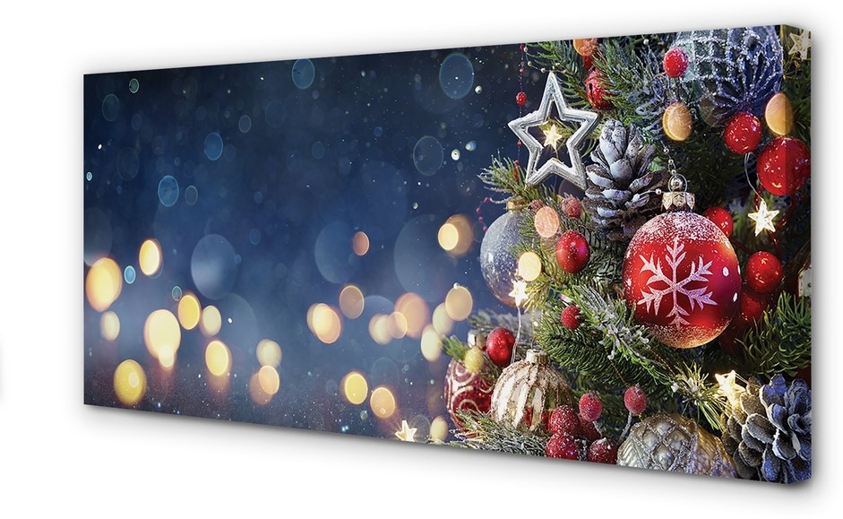 PL Tulup Obrazy na płótnie Choinka śnieg dekoracje 140x70cm