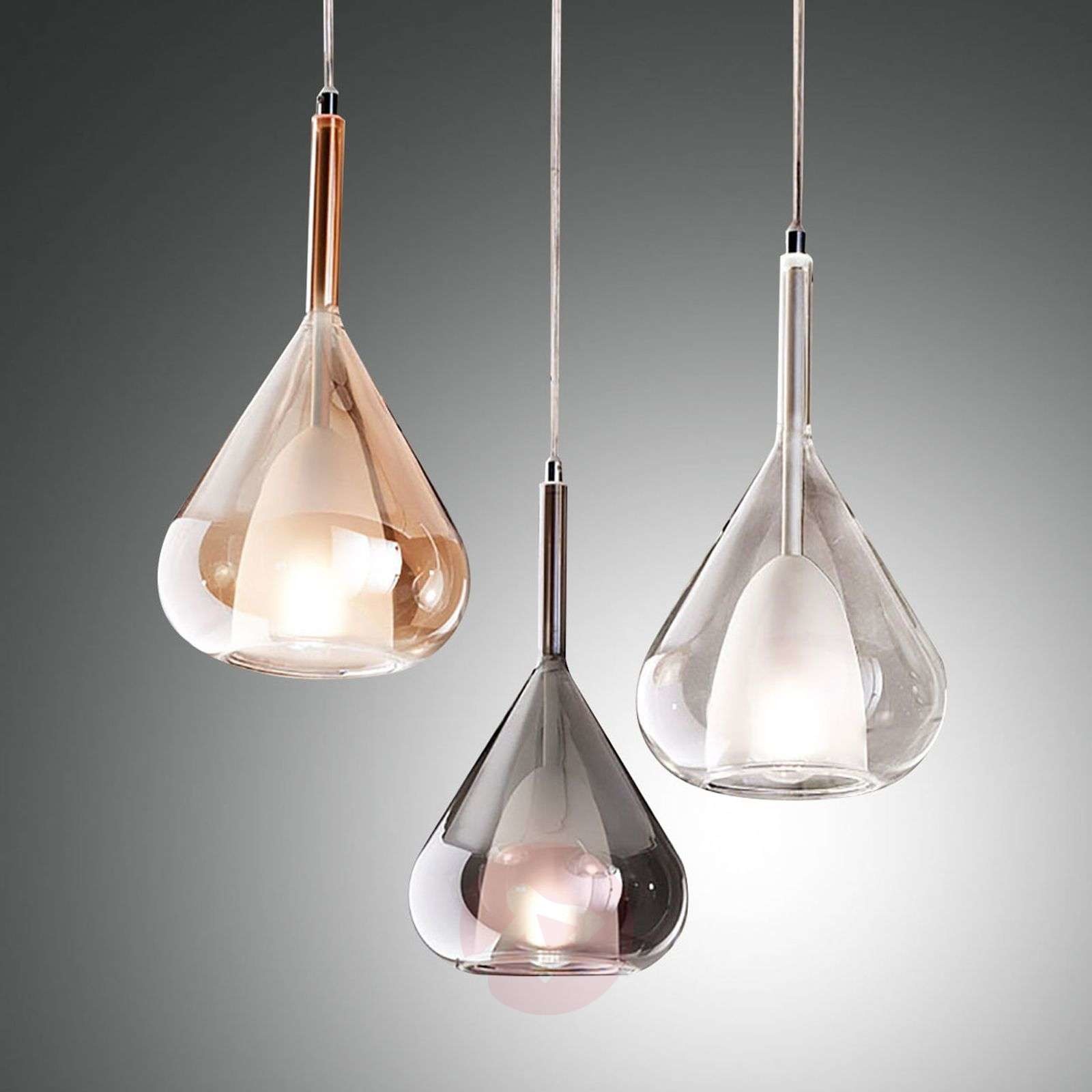 Fabas Luce Lampa wisząca Lila w kształcie kropli, 3-punktowa