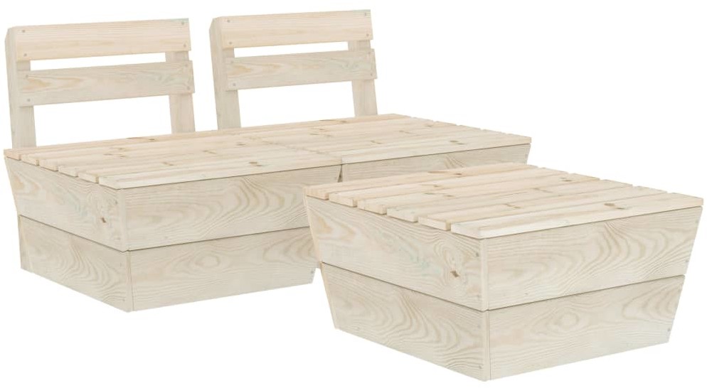 vidaXL 3-cz. zestaw mebli z palet do ogrodu, impregnowany świerk 3063710