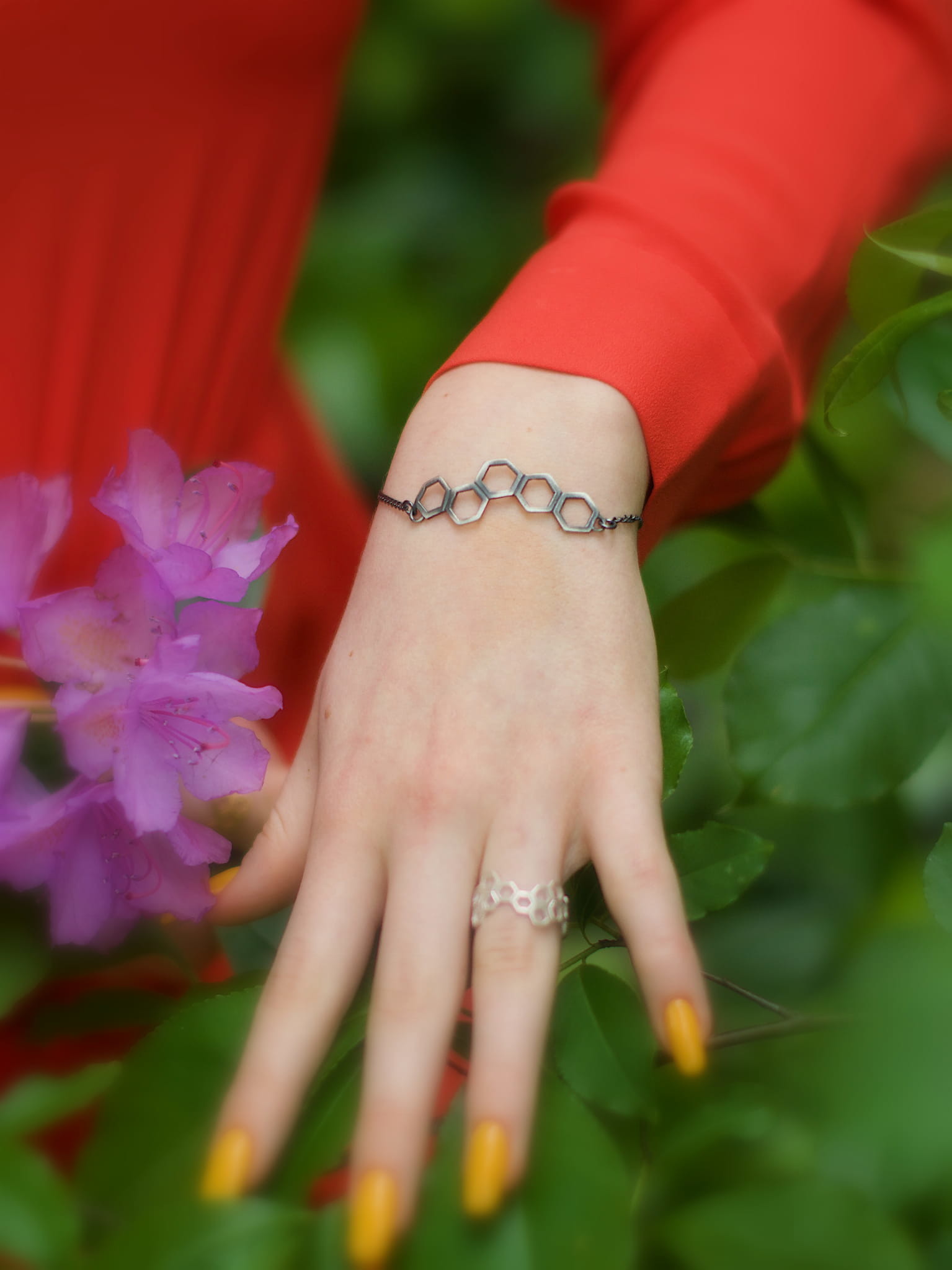 Venus Galeria Plastry miodu szare - bransoletka srebrna