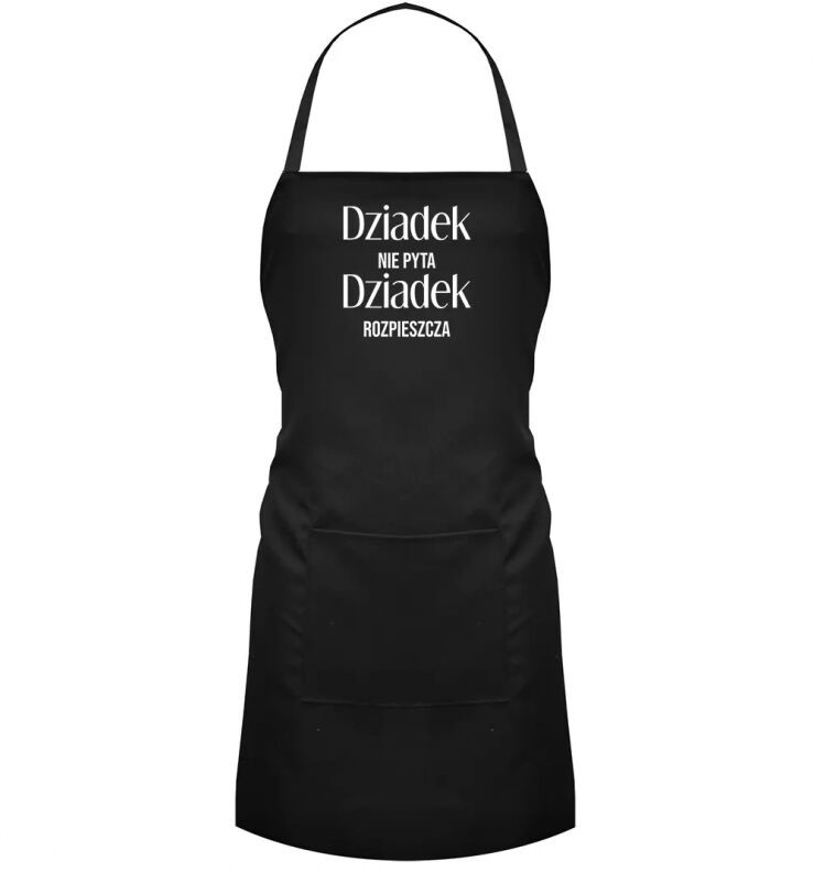 Koszulkowy Dziadek nie pyta, dziadek rozpieszcza - fartuch z nadrukiem 12383