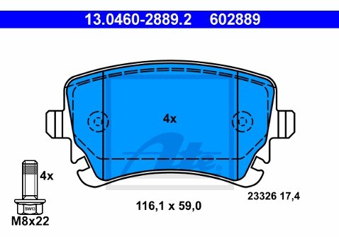 ATE Klocki hamulcowe - komplet 13.0460-2889.2