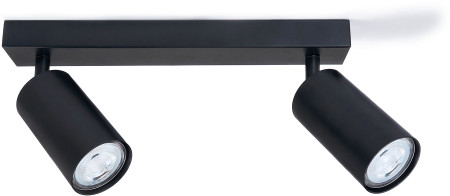 KOLORENO Oprawa halogenowa natynkowa ścienno - sufitowa LED Kivi x2 - Czarna OH-KIVI-02C