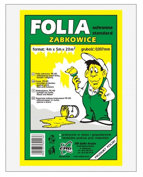 Folia ochronna HDPE 4x5 20m2 ERG GR 0,007 mm