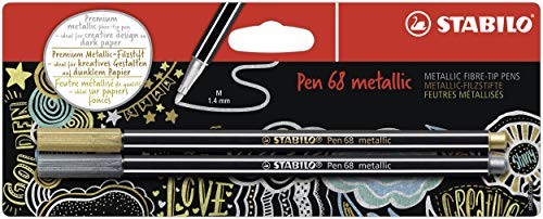 Stabilo Długopis filcowy premium - Pen 68 metaliczny - 2 sztuki w opakowaniu B-53044-10