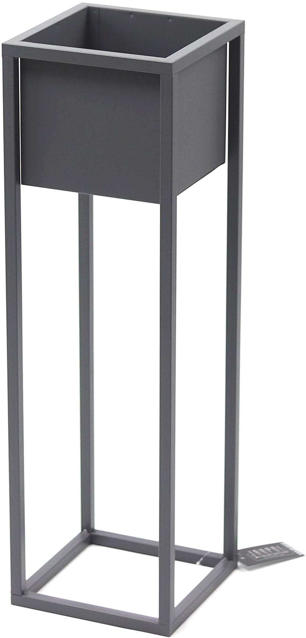 Kwietnik Metalowy Stojak CUBO 70cm szary skrzynka loft 05-02/S
