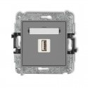 Karlik Mechanizm ładowarki USB pojedynczej 5V 2A szary mat MINI 27MCUSB-3