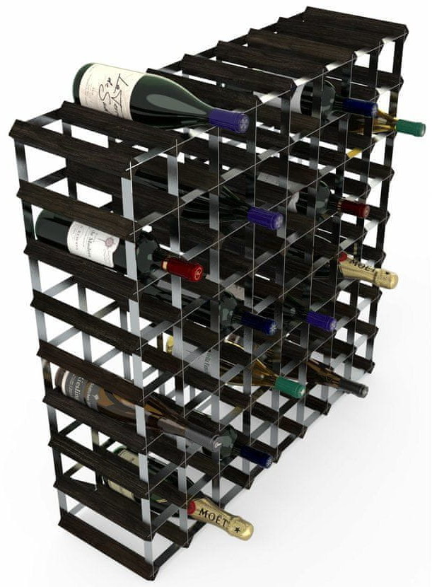 RTA Global stojak na wino na 72 butelek czarny jesion stal ocynkowana rozłożony