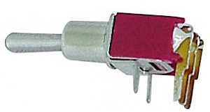 Velleman Przełącznik dźwigniowy 90° HORIZONTAL SUBMINIATURE TOGGLE SWITCH SPDT ON-ON - NO THREAD TS-6