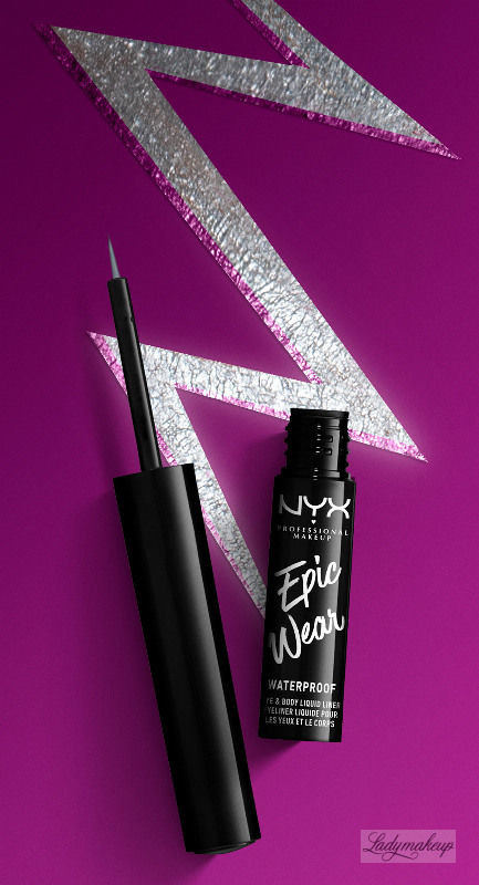 NYX professional makeup Professional Makeup - Epic Wear Mettalic - Eye & Body Liquid Liner - Wodoodporny, metaliczny liner do oczu i ciała - 3,5 ml - 03 - SILVER METAL