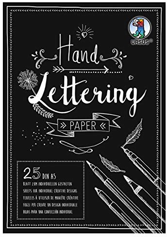 Ursus 24929290 papier do wspinaczki ręcznej, blok z 25 arkuszami kartonu, 210 g/m2, DIN A5, do indywidualnego projektowania, czarny